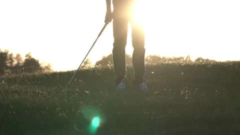 Professional Golfer Playing Golf Course Stock Footage 95121093