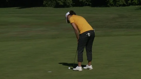 Professional golfer putting (variant 2). 库存影片 76781284