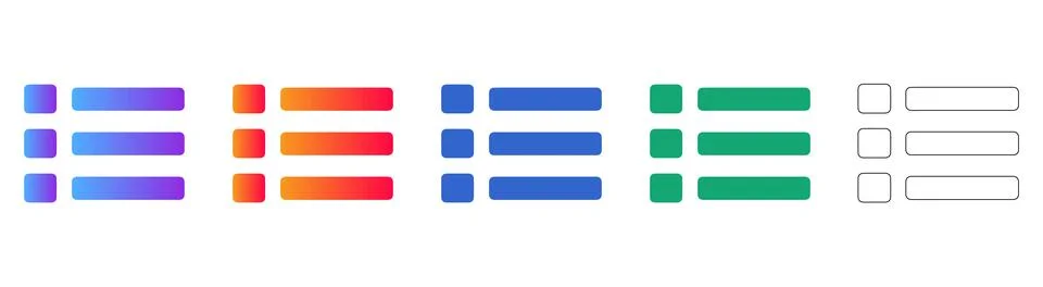 Professional Gradient Checklist Icons Set Stockillustratie