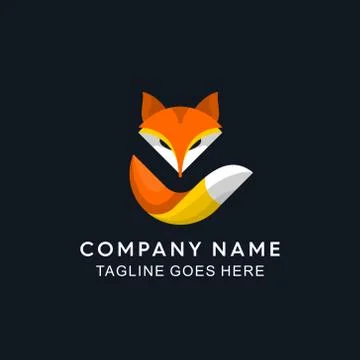 Professional Gradient Fox design Logo Stock Illustration