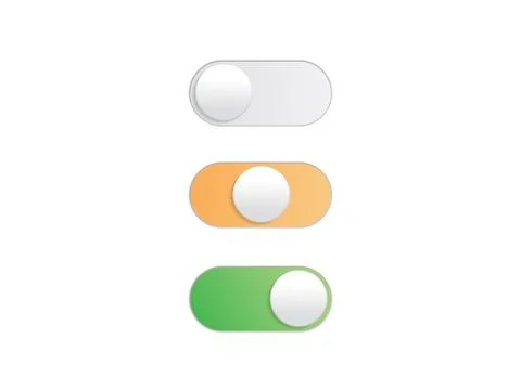 Professional gradient On Off Toggle switch button vector. Illustrazione stock