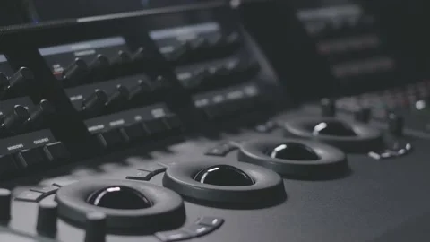 A professional grading consoleand panel or a futuristic keyboard on a starship Stock Footage 159778051