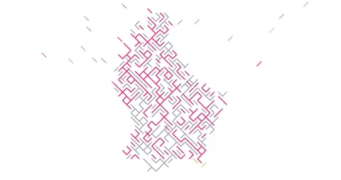 Professional Graphic Transition Creating Luxembourg Map Shape Stock Footage 327592250