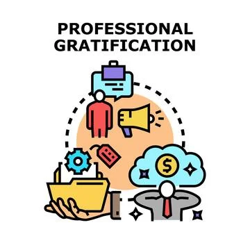 Professional gratification realizing career achievement and success Stock Illustration