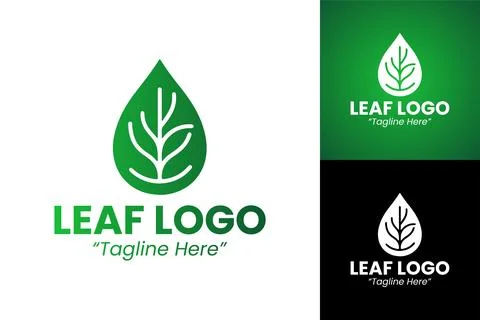 Professional Green Leaf Logo Design Stock Illustration