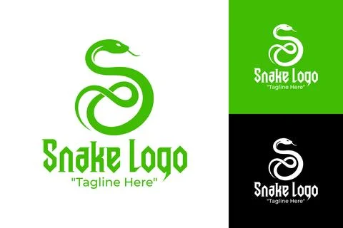 Professional Green Snake Logos for Bold and Striking Branding Stock Illustration