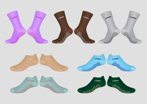 Professional Grip Socks Tech Pack Design Template with Featuring Detailed Stock Illustration