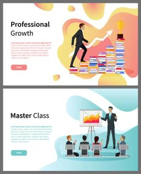 Professional Growth and Master Class Online Pages Stock Illustration