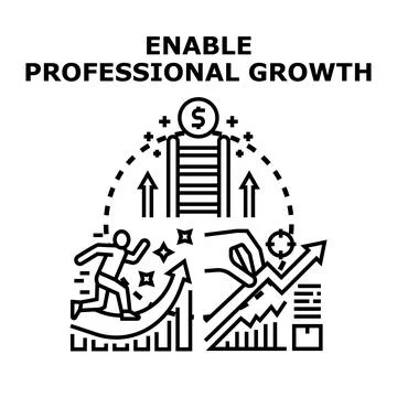 Professional growth concept with career development progress Stock Illustration