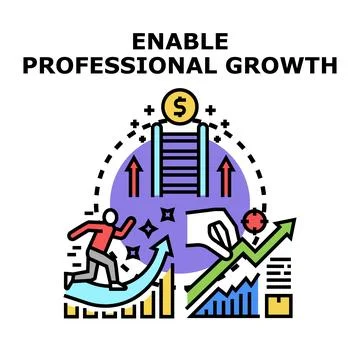 Professional growth concept with career development progress Stock Illustration