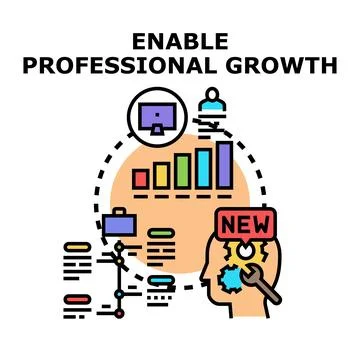 Professional growth enabling personal development and career success Illustrazione stock