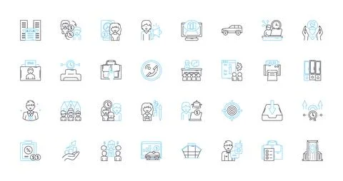 Professional Growth linear icons set. Development, Advancement, Learning Stock Illustration