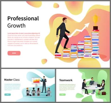 Professional Growth Master Class and Teamwork Stock Illustration