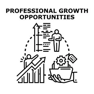 Professional growth opportunities development career progress Stock Illustration