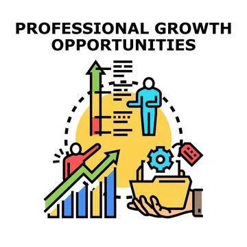 Professional growth opportunities development career progress Stock Illustration