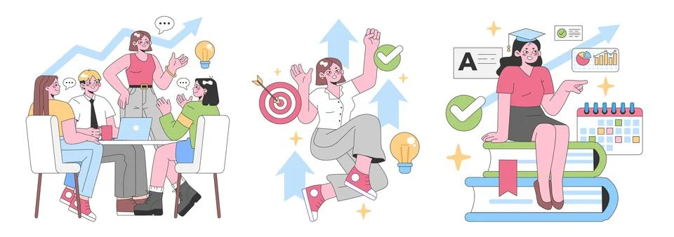 Professional Growth set. Flat vector illustration イラスト素材