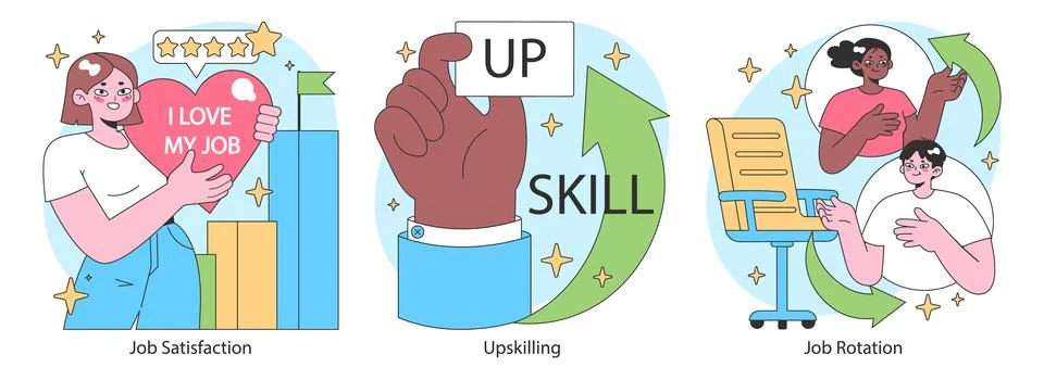 Professional growth set. Pathways and strategies for career advancement Stock Illustration