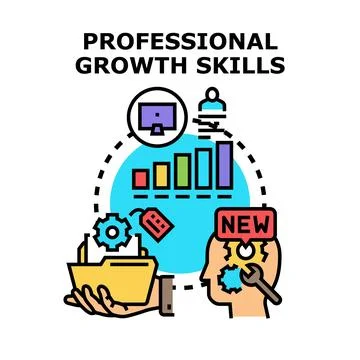Professional growth skills developing career development illustration Stock Illustration