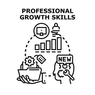 Professional growth skills developing career development illustration Stock Illustration