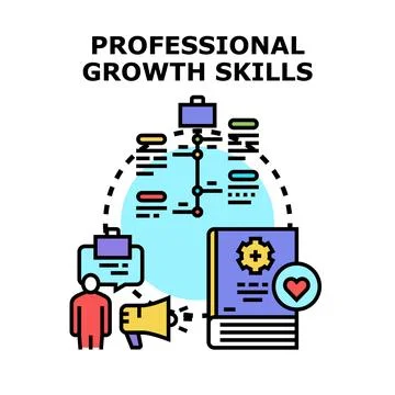 Professional growth skills development training learning program Stock Illustration