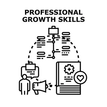 Professional growth skills development training learning program Stock Illustration