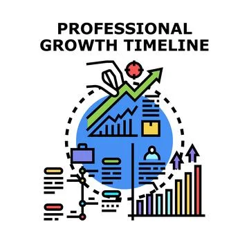 Professional growth timeline developing career path strategy 스톡 일러스트
