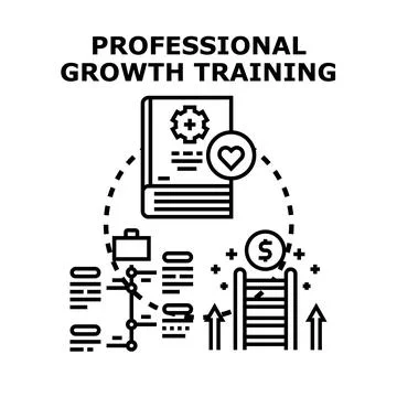 Professional growth training developing career skills and knowledge 스톡 일러스트