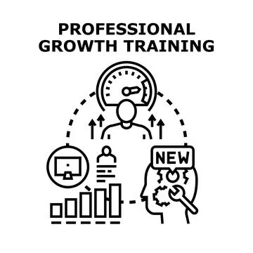 Professional growth training developing new skills concept Stock Illustration