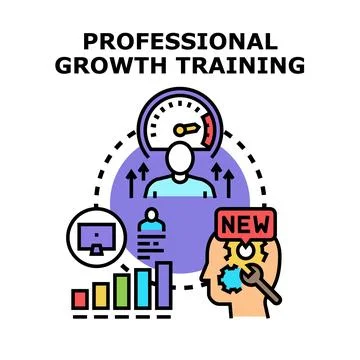 Professional growth training developing new skills concept Stock Illustration