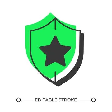 Professional guarding offset shadow line icon 스톡 일러스트