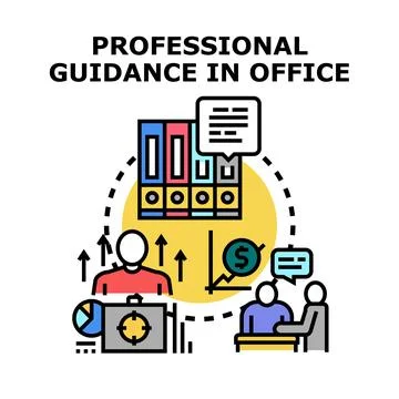Professional guidance in office concept vector Stock Illustration