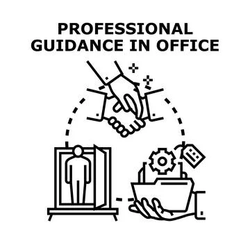 Professional guidance in office consulting program concept Illustrazione stock