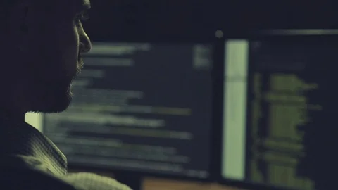 Professional hacker committing identity theft Stock Footage 75019212