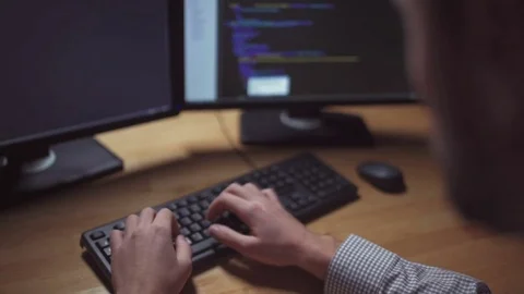 Professional hacker organizing server attack Stock Footage 75013893