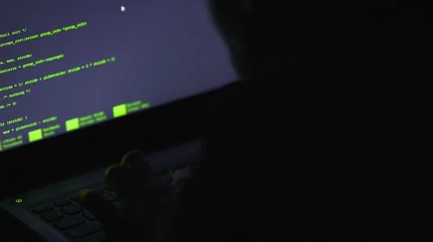 Professional hacker trying to break into national bank website, breaching system Stock-Footage 67589029