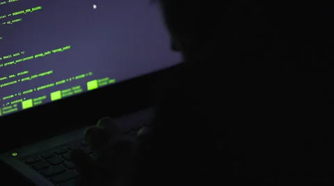 Professional hacker trying to break into national bank website, breaching system Stock-Footage 67590920