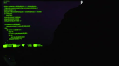 Professional hacker working at night, trying to break into system, cybercrime Stock-Footage 67591028