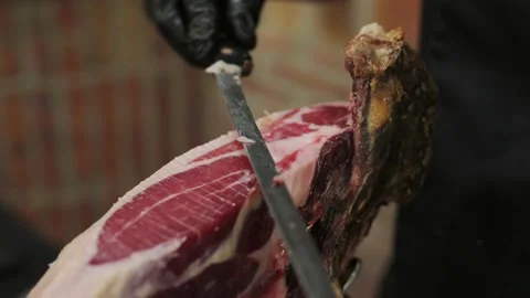 Professional ham cutter Stock Footage 274937440