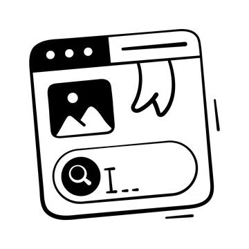 A professional hand drawn icon representing seo analysis. 스톡 일러스트