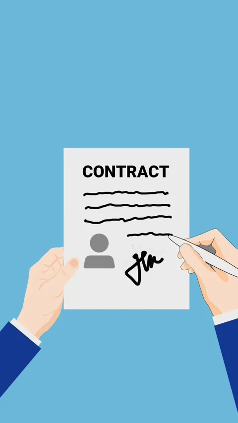 Professional Hand Signing a Contract Document in a Modern Business Environm.. Stockbeeldmateriaal 311219096