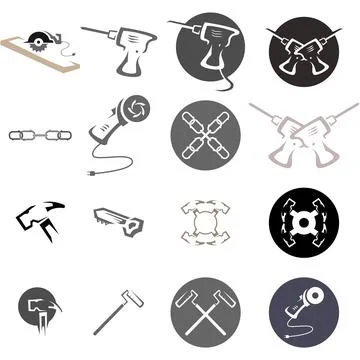 Professional Hand Tools Construction Set 库存插图