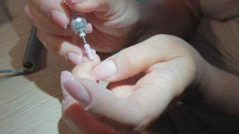 Professional hardware pedicure using electric machine Stock Footage 111910172