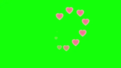 Professional Heart Floating Green Screen Element 库存影片 345497201