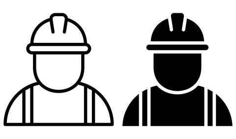 Professional Heavy Industry Engineer. Worker Wearing Safety Uniform. Constr.. Stock Illustration