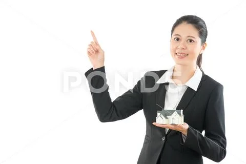 Professional house agent introduce Stock Photos
