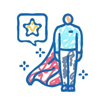 Professional human icon doodle illustration Stock Illustration