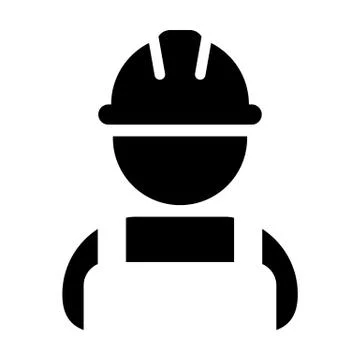 Professional icon vector male construction worker person profile avatar Stock Illustration