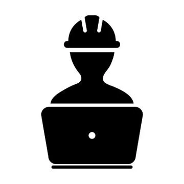 Professional icon vector male construction worker person profile avatar Stock Illustration