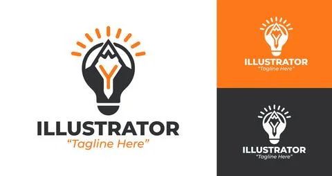 Professional Illustrator Logo Design Stock Illustration
