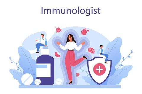Professional immunologist. Idea of healthcare, virus prevention. Stock Illustration
